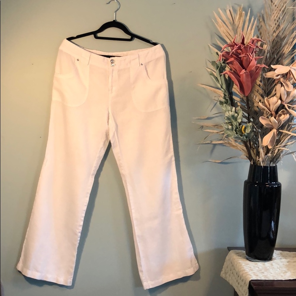 INC International Concepts White Linen Dress Pants